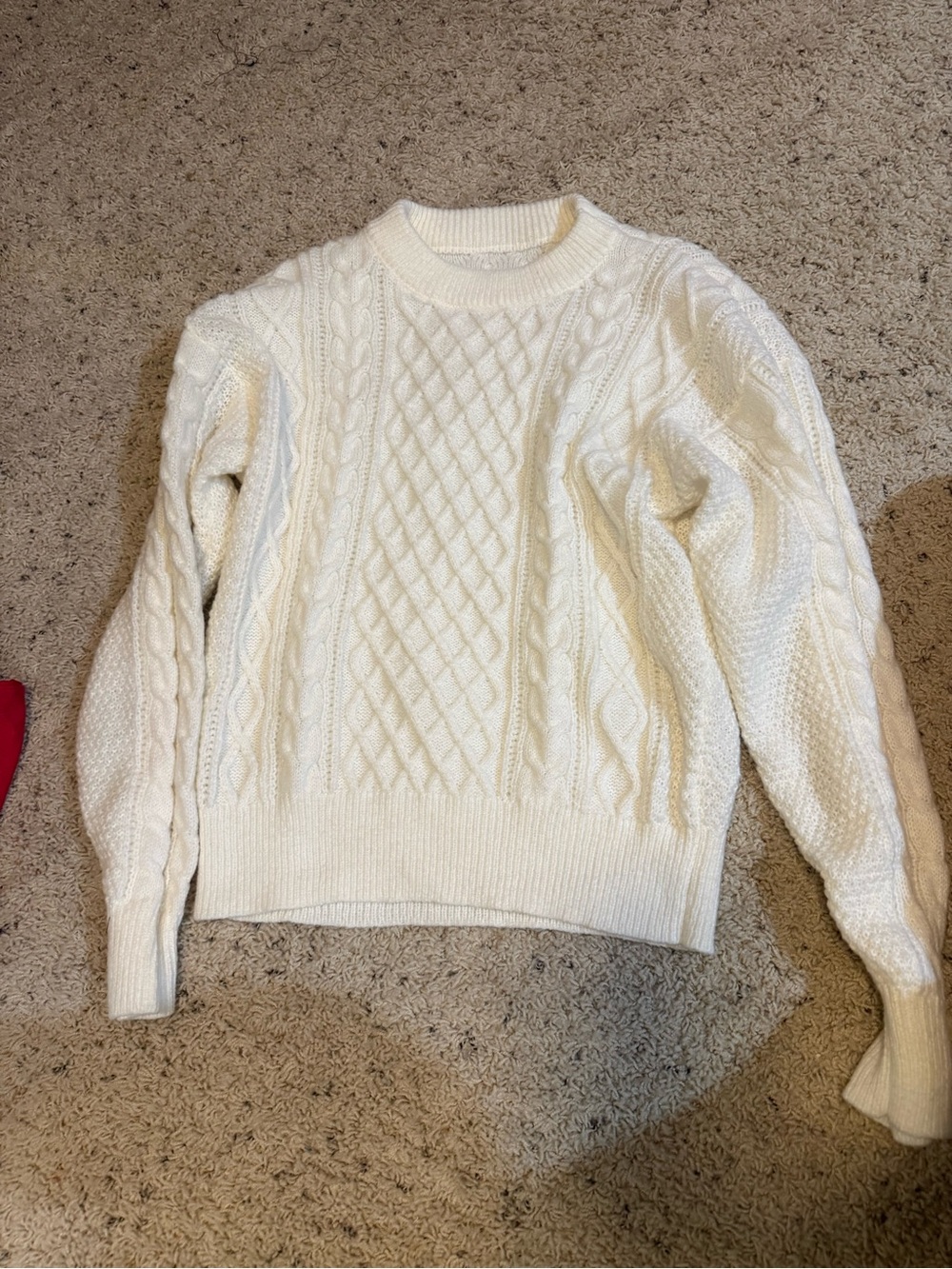 Classic Cream Cable Knit Women's Sweater